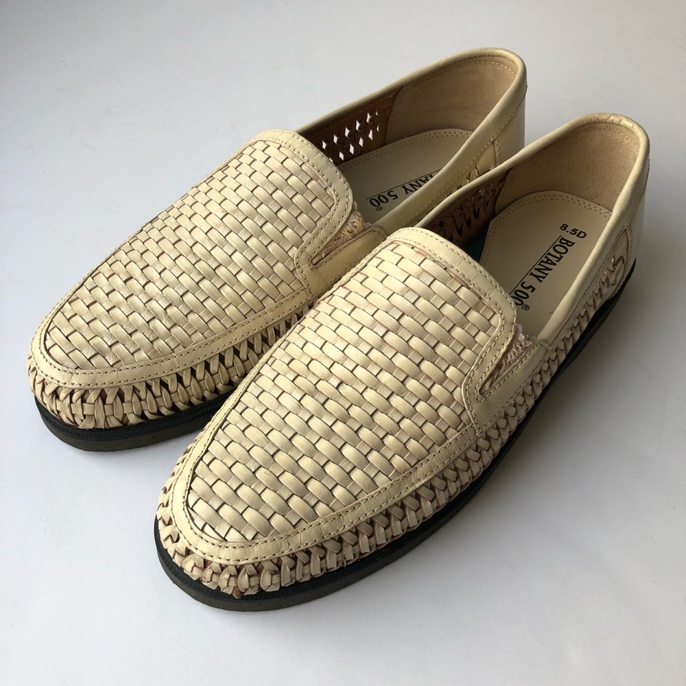 Botany 500 White Leather Loafers, Men’s 8.5.